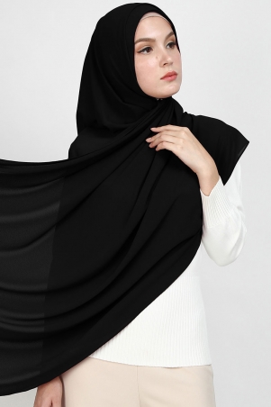 Aida XL Chiffon Tudung Headscarf - Black