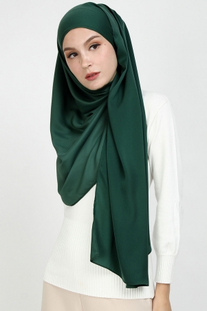 Aida Matte Satin Headscarf - Deep Green