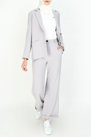 Kaylani The Tailored Blazer - Lilac Grey