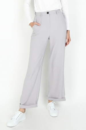 Luwam The Cuffed Pants - Lilac Grey