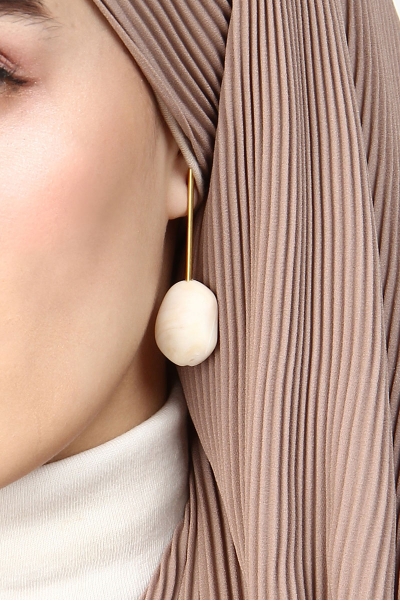 Stick Earring With Marble