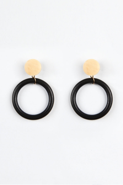 Wooden Round Earring