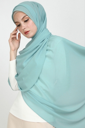 Aida XL Chiffon Tudung Headscarf - Agate Green