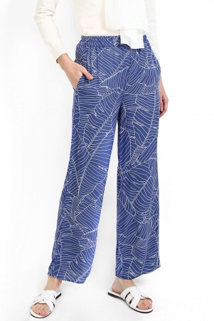 Sharmae Straight Cut Pants - Blue Print