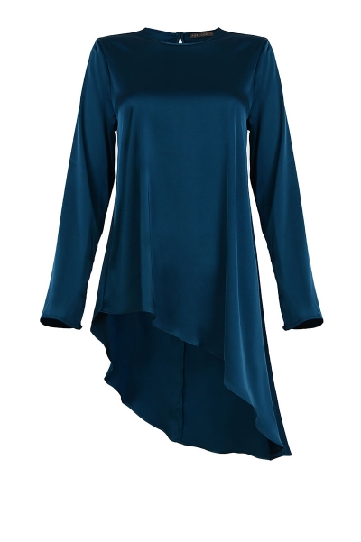 Vayda Asymmetrical Satin Blouse