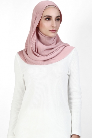 Kiara Triangle Pleated Headscarf - Rose Dust