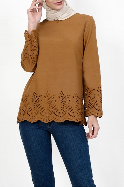 Baylee Embroidered Eyelet Lace Blouse