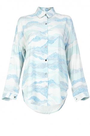 Kinleigh Front Button Shirt - Mint Print