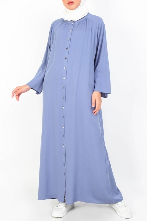 Sonya Front Button Maxi Dress - Blue Dust