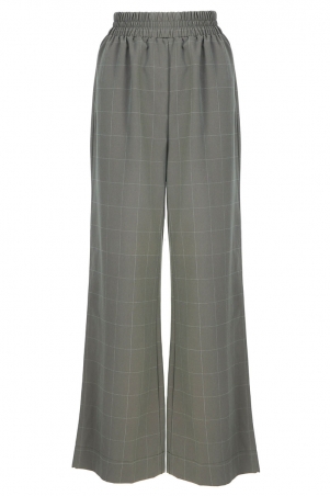 Campbell Wide Legged Pants - Olive Check