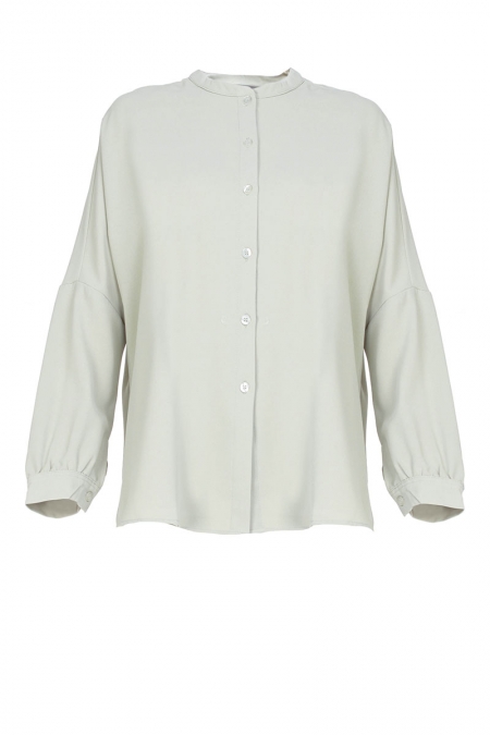 Taygen Front Button Blouse - Sea Grass