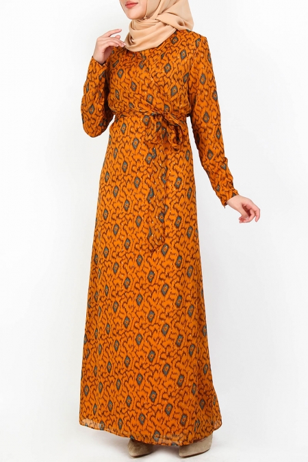 Reeha Wrap Maxi Dress - Pumpkin