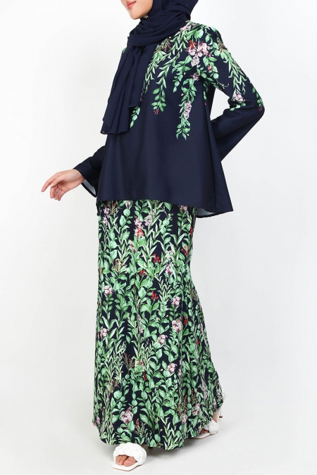 Yaoskax Blouse & Skirt - Navy Floral