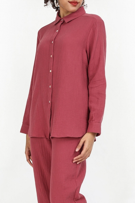 Kocawa Front Button Shirt - Rose Mauve