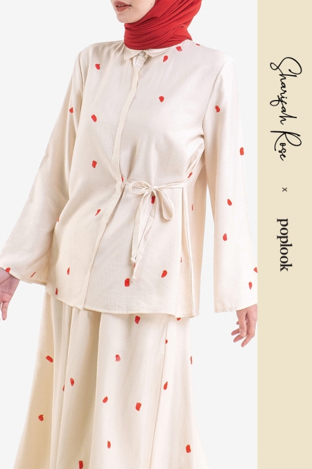 Salara Front Button Blouse - Poppy Print