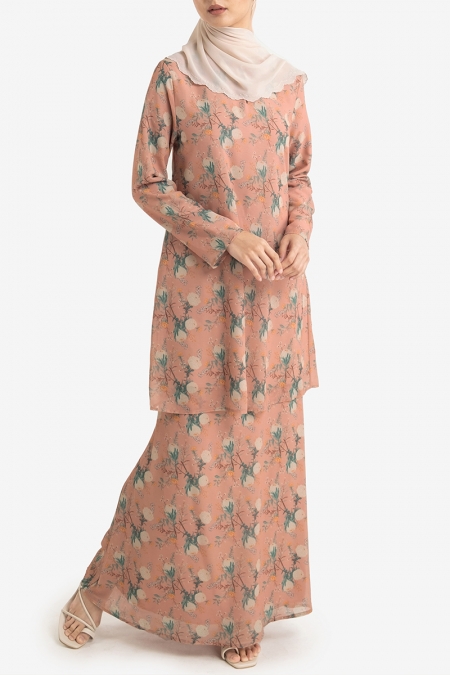 Ayizah Blouse & Skirt - Blush/Jade Peony