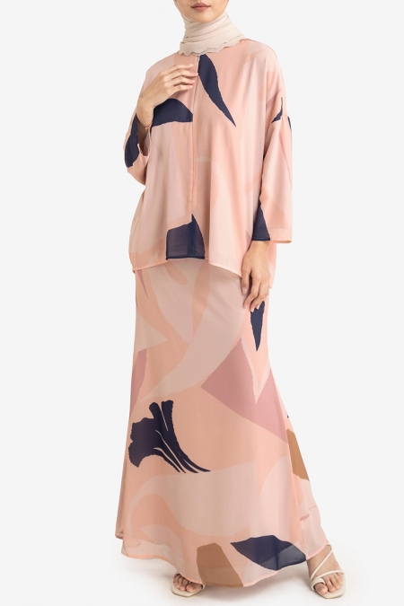 Masuri Blouse & Skirt - Blush Tropical Abstract