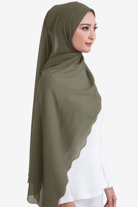 Maevery Scallop Headscarf - Sage Green