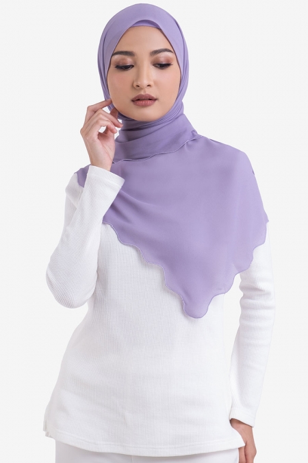 Maevery Scallop Headscarf - Dusty Lavender
